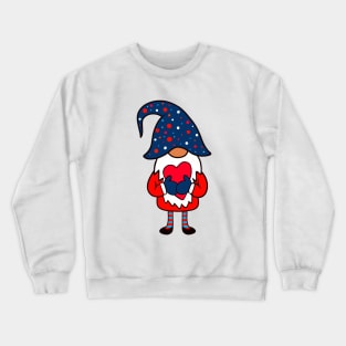 VALENTINE Gnome Romantic Red Heart Crewneck Sweatshirt